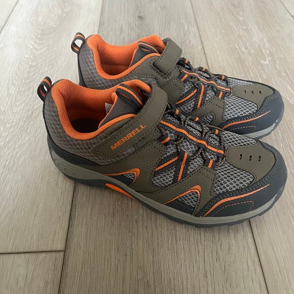 Merrell Kids Trail Chaser Big Kid US 4.5M Gray / Orange Sneaker Outdoor Shoe - Picture 2 of 10